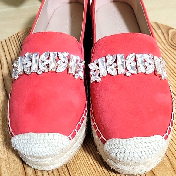 Karl Lagerfeld Mari Embellished Espadrilles Red 8.5 size . - Picture 4 of 8